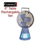 Century 8 Inches Rechargeable Table Fan With LED Light -(FRCT-20-A)