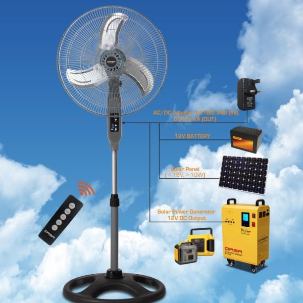 18” AC/DC Standing Fan With Remote and Adopter QSF-18R  Metal blade