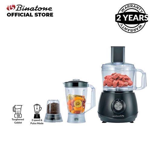 Binatone FP-850 Food Processor Black with Blender and Attachments