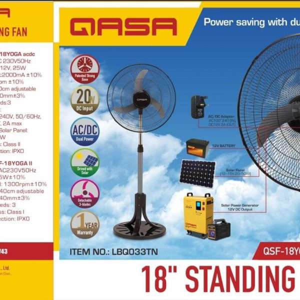 Qasa QSF-18Yoga 18-inch AC/DC standing fan