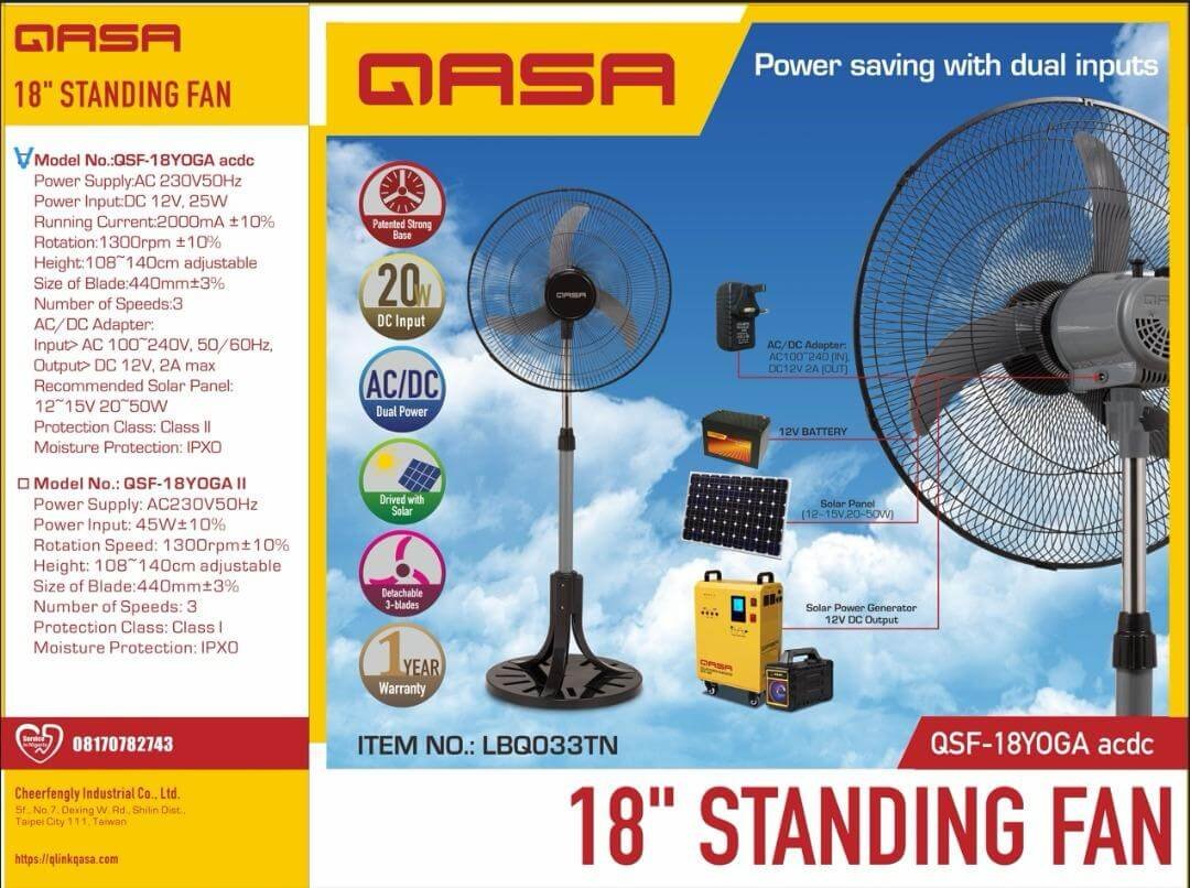 qasa-qsf18yoga-18inch-acdc-fan-main.jpg Qasa QSF-18Yoga 18-inch AC/DC standing fan