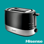 alt="Hisense T850BK 2-Slice Toaster 850W - Front View"