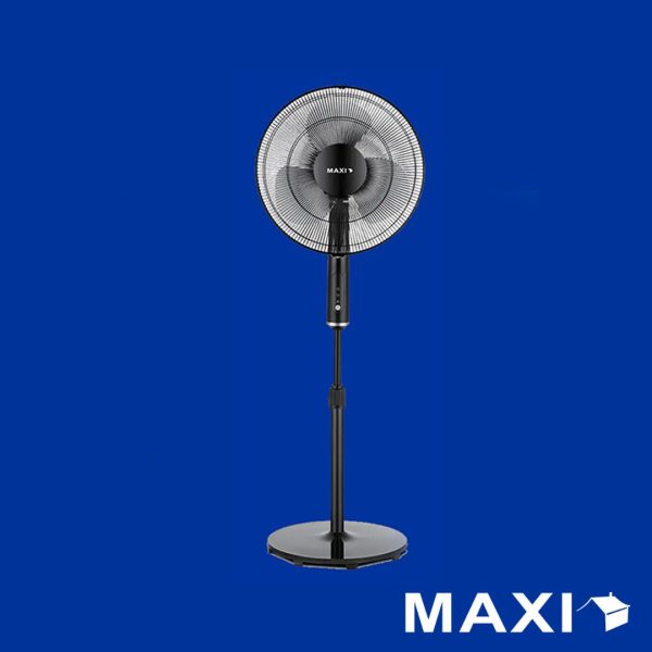Maxi 16-inch standing fan in a home setting