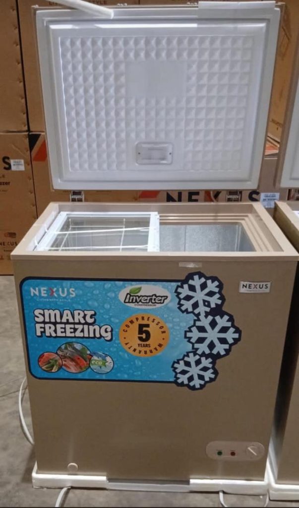 Nexus 150L Inverter Chest Freezer NX-160GI – Silver Energy Saving Design