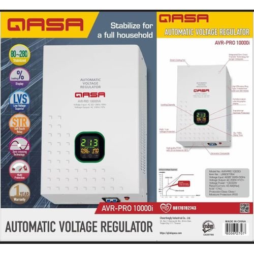 QASA 10KVA Automatic Voltage Regulator AVR-PRO 10000i for home and office