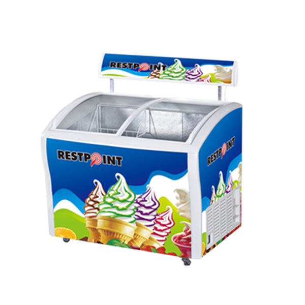 RestPoint RP-300SDC Ice Cream Showcase Freezer with Curved Safety Glass