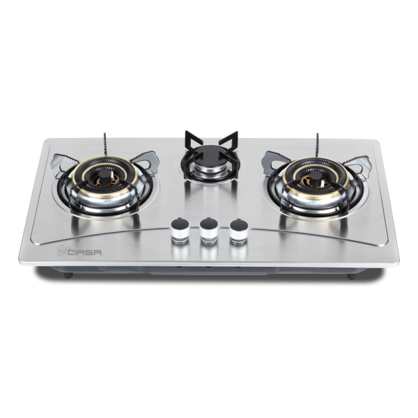 Qasa 3 Burner Stainless Gas Cooker QGC-3B Premium – Built-in and Table Top Gas Cooker