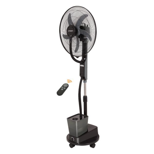 Qasa 18 inch rechargeable mist fan QRF-7318 Forest front view with LED light and mist tank