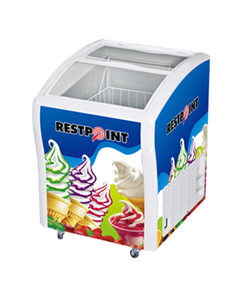 RestPoint RP-150SDC 138L Ice Cream Showcase Freezer with Curved Glass