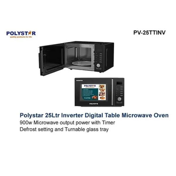 Polystar PV-25TTINV 25L Inverter Digital Microwave Oven with Grill
