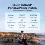 BLUETTI AC70P portable power station front view