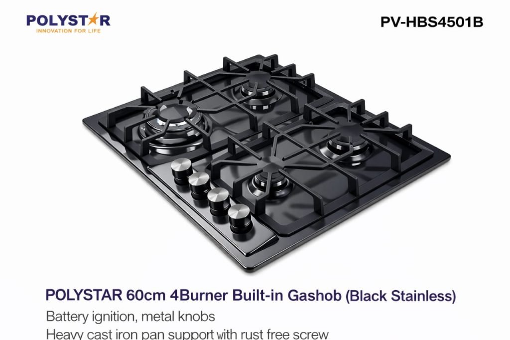 Polystar 60cm 4 burner gas hob PV-HBS4501B