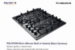 Polystar 60cm 4 burner gas hob PV-HBS4501B