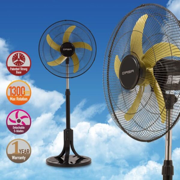 QASA QSF-18YOGA II 18 inch electric standing fan with adjustable height