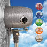 QASA industrial standing fan with aluminium blades and adjustable height